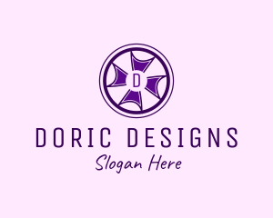 Cross Wheel Interior Design logo design