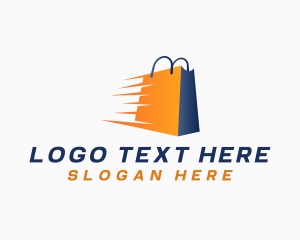 Online Marketplace - Fast Shopping Bag Retail logo design