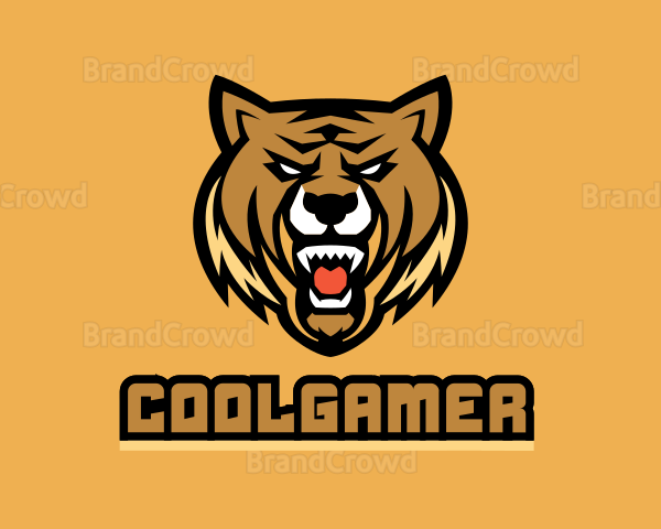 Angry Wild Lioness Feline Gaming Logo