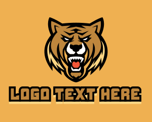 Athlete - Angry Wild Lioness Feline Gaming logo design