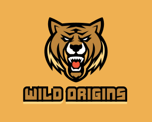 Angry Wild Lioness Feline Gaming logo design