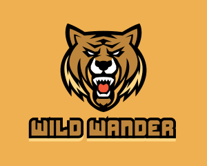 Angry Wild Lioness Feline Gaming logo design