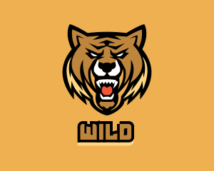 Angry Wild Lioness Feline Gaming logo design