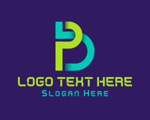 Technician - Cyber Letter PB Monogram logo design