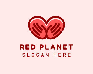 Red Love Hands logo design