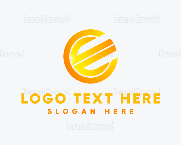 Gradient Round Letter E Logo
