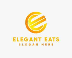 Gradient Round Letter E logo design