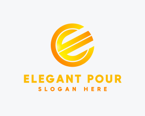 Gradient Round Letter E logo design