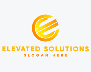 Gradient Round Letter E logo design