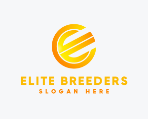 Gradient Round Letter E logo design