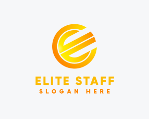 Gradient Round Letter E logo design