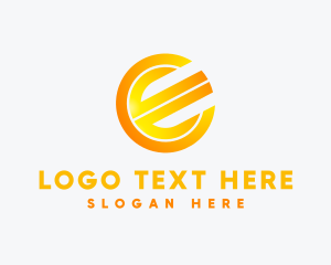 Technology - Gradient Round Letter E logo design