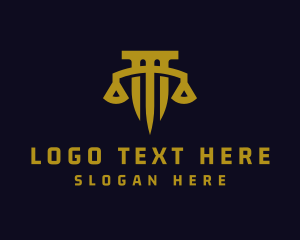 Law - Justice Scale Column logo design