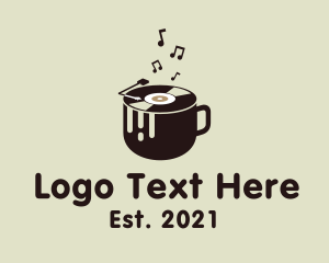 Record Store - Vinyl Disc Coffee logo design