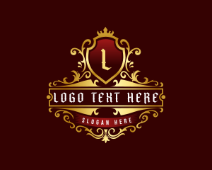 High End - Royal Shield Crown logo design