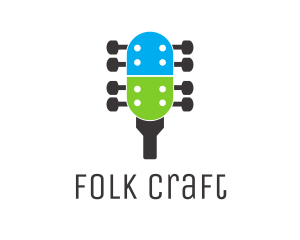 Folk - Guitar Tuner Capsule logo design