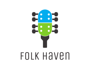 Folk - Guitar Tuner Capsule logo design