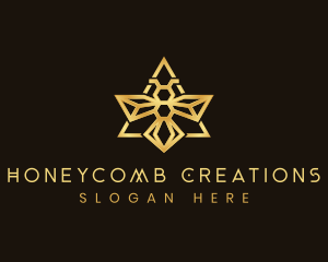 Monoline Geometric Bee logo design