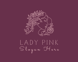 Pink Floral Cosmetics logo design