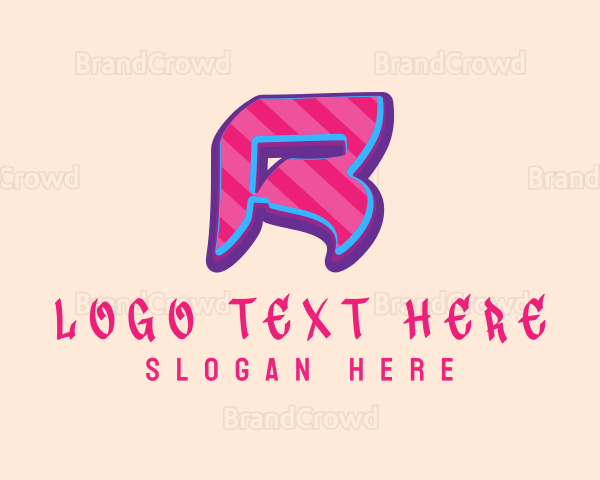 Pop Graffiti Letter R Logo