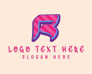 Music Label - Pop Graffiti Letter R logo design