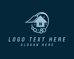 House - House Cleaning Bubble logo design