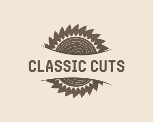 Woodcutter Circular Saw logo design