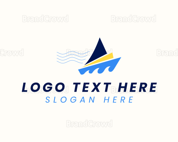 Ocean Boat Sailing Logo