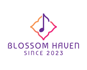Floral - Floral Music Note logo design