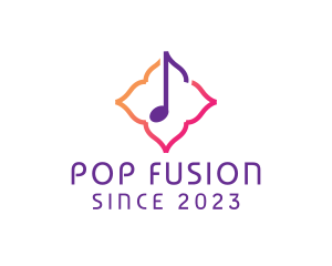 Pop - Floral Music Note logo design