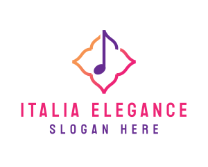 Floral Music Note logo design