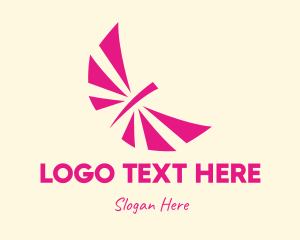 Insect - Pink Insect Wings logo design