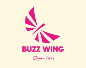 Insect - Pink Insect Wings logo design