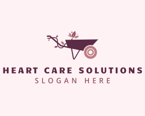 Flower Garden Wheelbarrow logo design