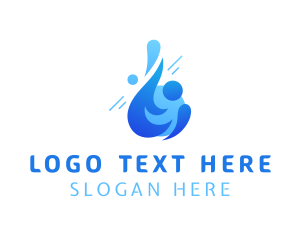 Disinfectant - Blue Sanitary Water logo design
