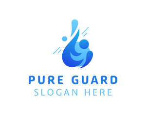 Disinfectants - Blue Sanitary Water logo design