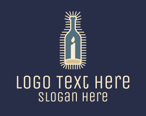 Microbrewery - Candle Light Wine Bottle logo design