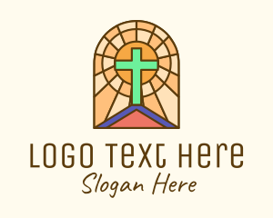 Evangelization - Sacred Church Stained Glass logo design