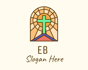 Blessing - Sacred Church Stained Glass logo design