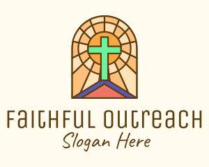 Evangelize - Sacred Church Stained Glass logo design