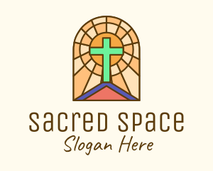 Sacred Church Stained Glass logo design