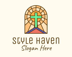 Evangelize - Sacred Church Stained Glass logo design