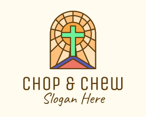 Praise - Sacred Church Stained Glass logo design