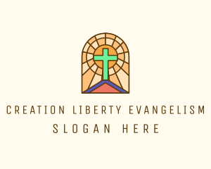 Sacred Church Stained Glass logo design