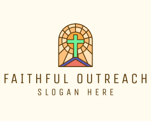 Evangelization - Sacred Church Stained Glass logo design