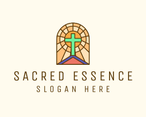 Sacred Church Stained Glass logo design