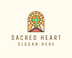 Sacred Church Stained Glass logo design