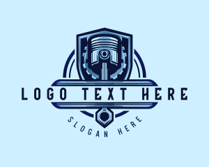 Cog - Piston Gear Shield logo design