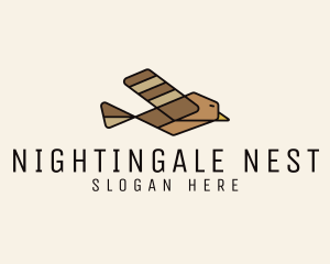 Nightingale - Flying Sparrow Bird logo design