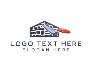 Carpentry Tool - Trowel Stone Masonry logo design